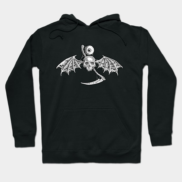 bat skull Hoodie by grinder art